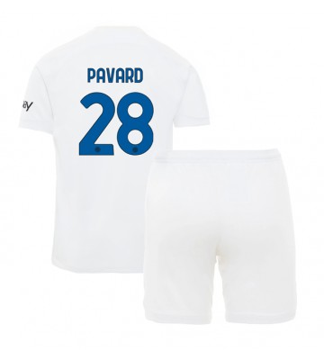 Inter Milan Benjamin Pavard #28 Koszulka Wyjazdowych Dziecięca 2023-24 Krótki Rękaw (+ Krótkie spodenki)